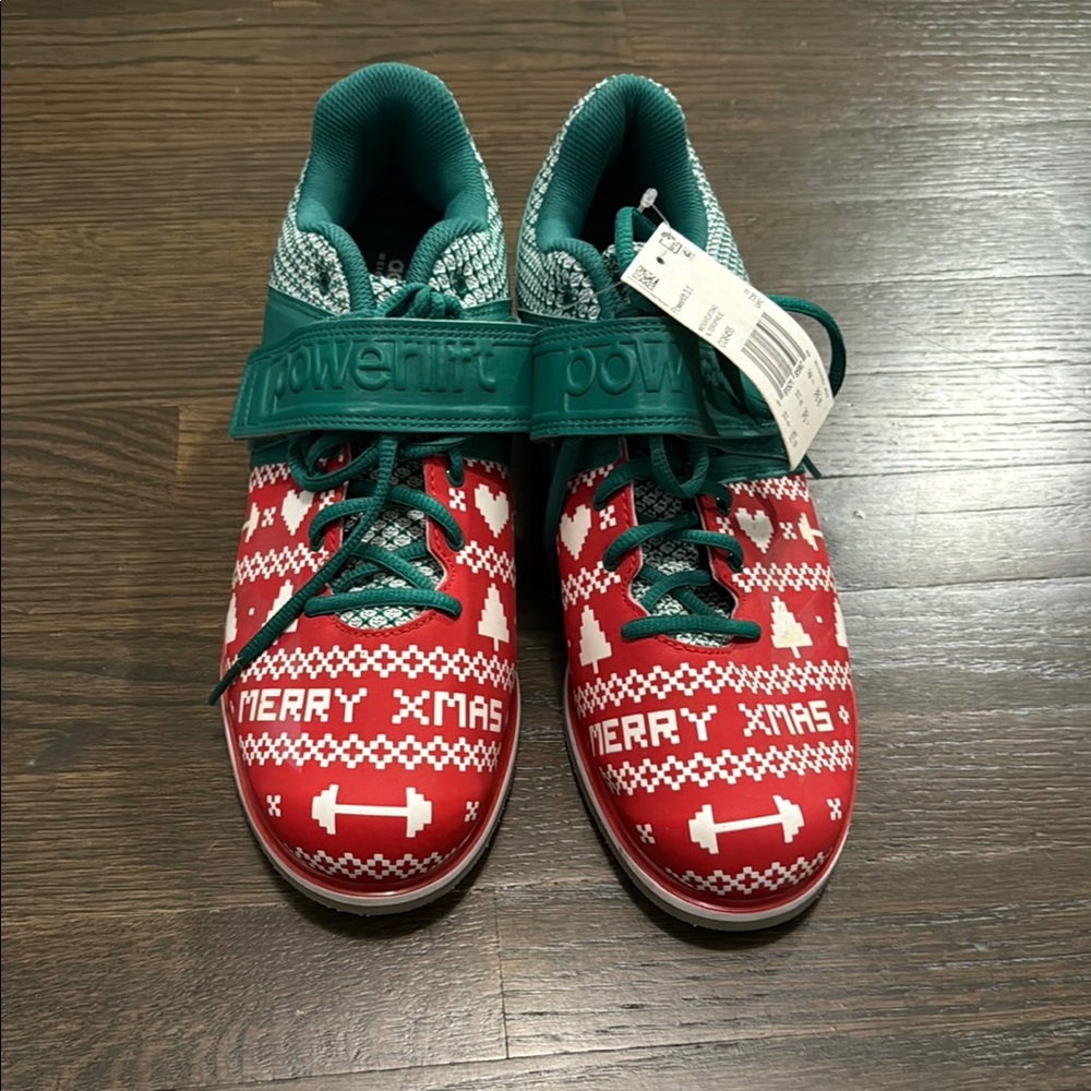 Adidas Red and Green Athletic Shoes with Velcro Straps